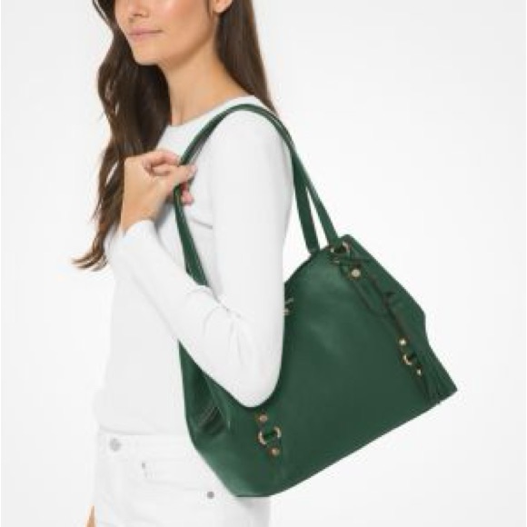 Michael Kors Carrie Large Pebbled Leather Shoulder